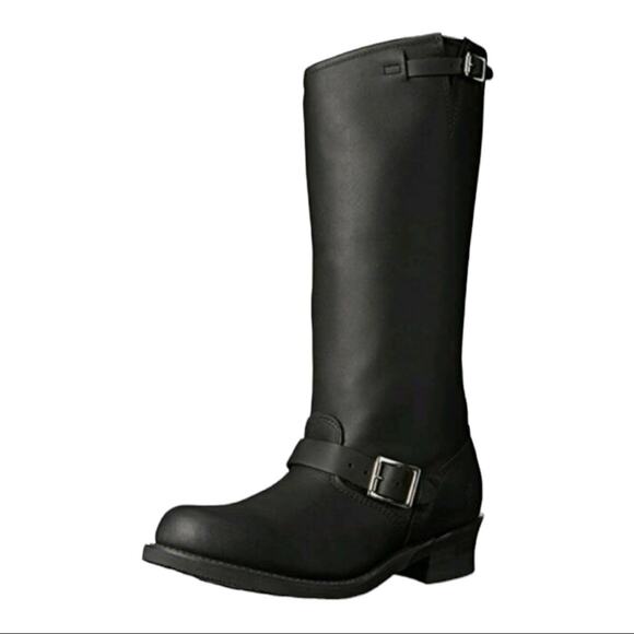 Frye Tall Engineer Boots 15R Black Leather Women’s Size 5 1/2 New With Tags - Picture 14 of 14